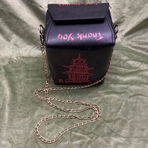 Black and Red Chain Strap Bag